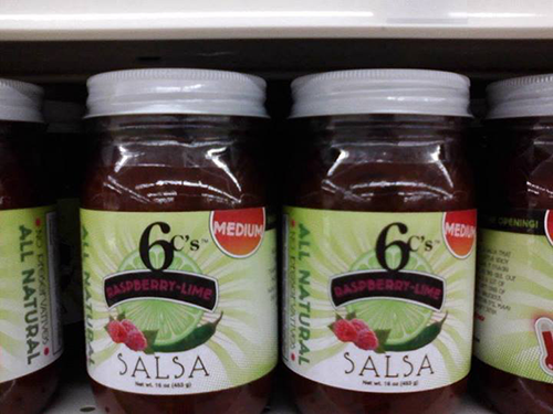 What to look for when searching for 6 C's Medium Salsa on the shelf.